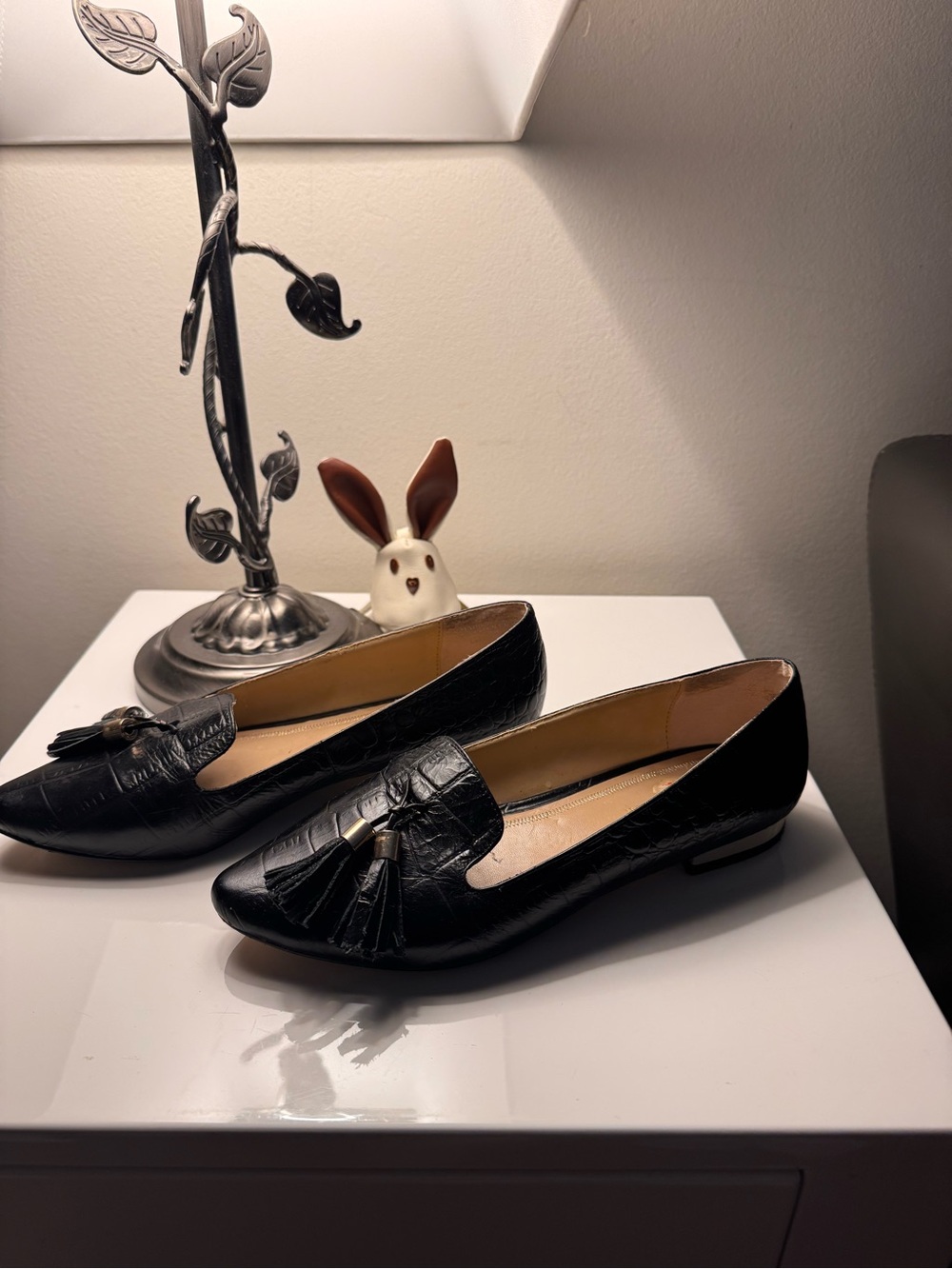 Black Tassel Loafers for Women - Classic Slip-On Flats